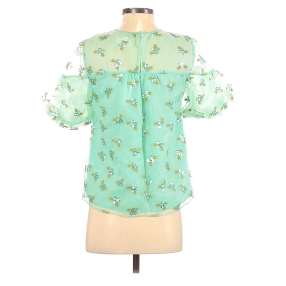 Anthropologie 2P Sabine Beaded Mint Blouse Top NWT - Picture 6 of 8